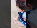 4 month old baby crying at first sea bathing in okinawa shorts