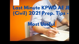 KPWD AE JE LAST MINUTE PREPARATION TIPS | Do these For 100% Successful in Exam