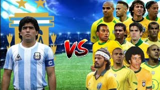 MARADONA vs BRAZILIAN LEGENDS(Kaka-Neymar-Ronaldo-Cafu-Ronaldinho-Rivaldo-Zico-Romario-Robinho...)