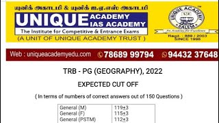 TRB PG GEOGRAPHY CUTOFF