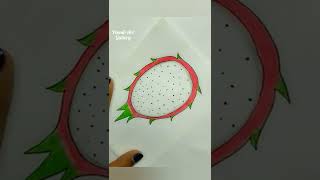 How to draw dragon fruit inside || #shorts #satisfyingcreativeart #drawingtutorial