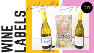 DIY CUSTOM WINE LABELS AND PACKAGING TOTE | DIY WINE BOTTLE DECORATIONS