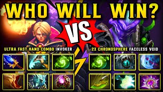 WHO WILL WIN ? | 100K Damage Ultra Fast Hand Combo Invoker Vs. 2x Chronosphere Faceless Void DOTA 2