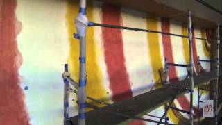 Installing Wall Drawing #559 by Sol LeWitt