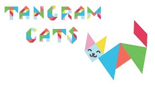 Tangram Cats Puzzle for Kids - 18 Cute Cats Made From Tangram Puzzle Pieces - Tangram Cat