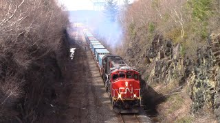 Two EMD Geeps Lead a Long Local Train CN 521 at Fairview Junction - Halifax, NS