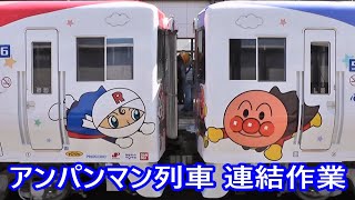 8000系「アンパンマン列車」連結作業