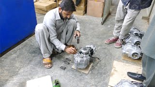 Amazing 70cc Motorcycle Engine Assembling Process in a Factory