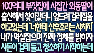 (반전 사연) 100억대 부잣집에 시집간 외동딸이 출산해서 찾아갔더니 엎드려 걸레질을 하고 있는데 내가 멱살잡으며 진짜 정체를 밝히자 사돈이 걸레 들고, 청소하기 시작하는데..