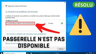 La passerelle par défaut n'est pas disponible dans Windows 10