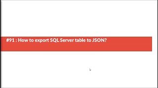 How to export SQL Server table to JSON file?