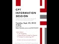 Albers Cpt Information Session - 2022