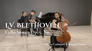 L.V. Beethoven - Sonata para Cello No. 1 (Adagio-Allegro), Enma Carbonell & Joaquín Palmer