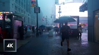 New York Downpour, Walking in the Rain Manhattan, NYC, Binaural Rain Sounds