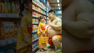 ❤️ Evolution of Baby: Crying baby with Sumo wrestler shopping mall 🥰 #cat #cute #love #shorts