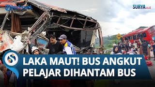 Laka Maut! Bus Rombongan Pelajar SMP asal Bogor Dihantam Truk di Tol Pandaan Malang, 4 Orang Tewas