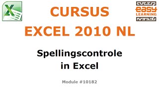 Spellingcontrole in Excel 2010