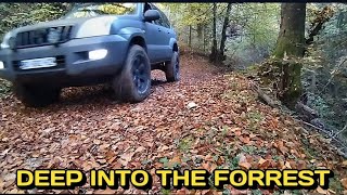 Toyota land cruiser kdj 120 prado in the woods. Off road 4x4