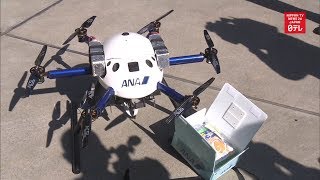 Drone delivers relief goods to isolated Tokyo area