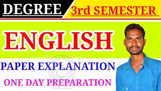 🚨DEGREE 3RD SEMESTER ENGLISH OSMANIA UNIVERSITY PAPER EXPLANATION 🚨 TIPS AND TRICKS