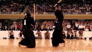 Higashinaga vs Uchimura - 59th All Japan Kendo Championship 2011 semi final Slow motion 02