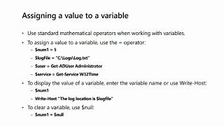 Use variables in Window PowerShell scripts