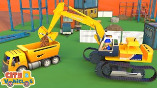 Construction Vehicles Assembly Show- -assemble excavator for kids-bulldozer, tractor and crane truck