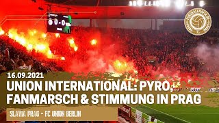 Union International: Fanmarsch, Stimmung \u0026 Pyro bei Slavia Prag! 16.09.2021 Eisern Union Conference