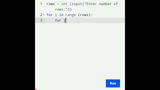 Simple code to Create Pyramid Patterns using Python ⚡ #education #pythontutorial #shorts