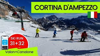 Cortina ďAmpezzo Dolomiti Italy /ski run Valon + Canalone - 31+32, short video 55\