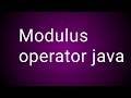 Modulus operator in Java