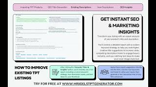The Ultimate TPT Seller Tool: AI Description & SEO Generator