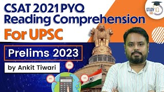 CSAT 2021 PYQ Reading Comprehension | UPSC Prelims 2023 | CSAT Simplified | UPSC IAS