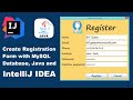 Create Registration Form with Java and MySQL Using IntelliJ IDEA