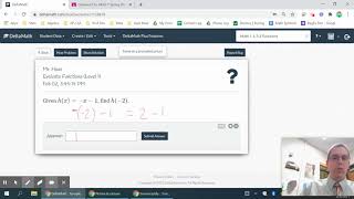 DeltaMath: Evaluate & Solve Functions