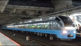 【臨時特急開運成田山初詣栃木号】e653系カツk71編成が大宮駅を発車するシーン、9523M