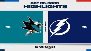 NHL Highlights | Sharks vs. Lightning - October 26, 2023