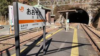 JR東海飯田線大嵐駅と佐久間湖。