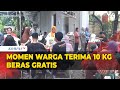 Suasana Warga Menerima Bantuan Beras 10 Kg dari Pemerintah