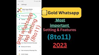 Gold whatsapp top 4 setting / features #whatsaptricks  #aqibabbasi (8to11) features aqib@bbasi506