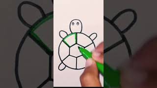 How to draw a tortoise 🐢from a circle ||#arttricks #easytricks #drawinghacks #pencildrawing #art