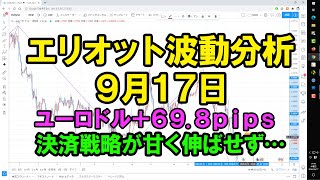 エリオット波動分析 2020年09月17日 ユーロドル+69.8pipsだが決済戦略は甘かった…