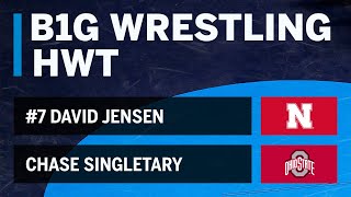 HWT: #7 David Jensen (Nebraska) vs. Chase Singletary (Ohio State) | Big Ten Wrestling