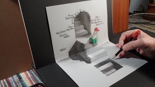 How to Draw 3D Staircase - Art Drawing Stairs