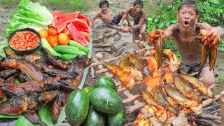 fish x watermelon survival in the rainforest- Cooking recipe