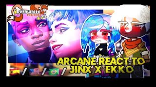 🇪🇸/🇺🇸/🇧🇷/ Arcane REACT to JINX And Ekko/ ekkoxjinx 💙🤎 created by: rethwhite