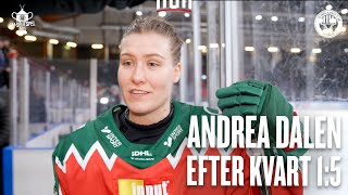 Andrea Dalen efter seger i den första kvartsfinalen