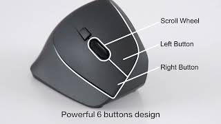 SANWA Vertical Ergonomic Mouse, DPI Adjustable, 6 Buttons, Windows/Mac - Wired/Wireless/BT Version