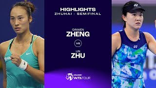 Zheng Qinwen vs. Zhu Lin | 2023 Zhuhai Semifinal | WTA Match Highlights