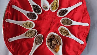 introduction of bengali garam masala.মশলা পরিচিতি ও পাঁচফোড়ন তৈরি।various  spices introduction.